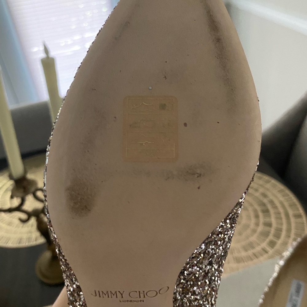Jimmy Choo Champagne sparkly heels - Picture 6 of 6